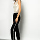 Chic Velvety Sports Trousers with Contrasting Mesh Band