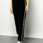 Chic Velvety Sports Trousers with Contrasting Mesh Band