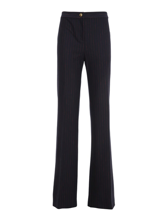 Elegant Pinstripe Pleated Trousers