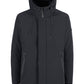 Sleek Black Four-Pocket Hooded Jacket