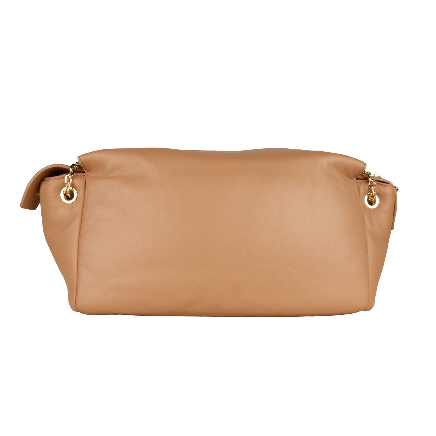 Elegant Beige Calfskin Shoulder Bag