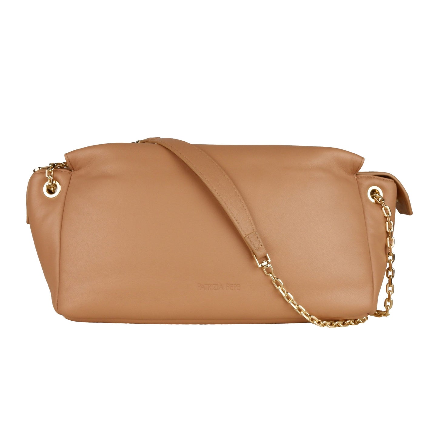 Elegant Beige Calfskin Shoulder Bag