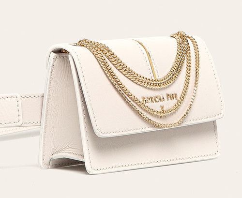 Chic Bianco Leather Crossbody Bag