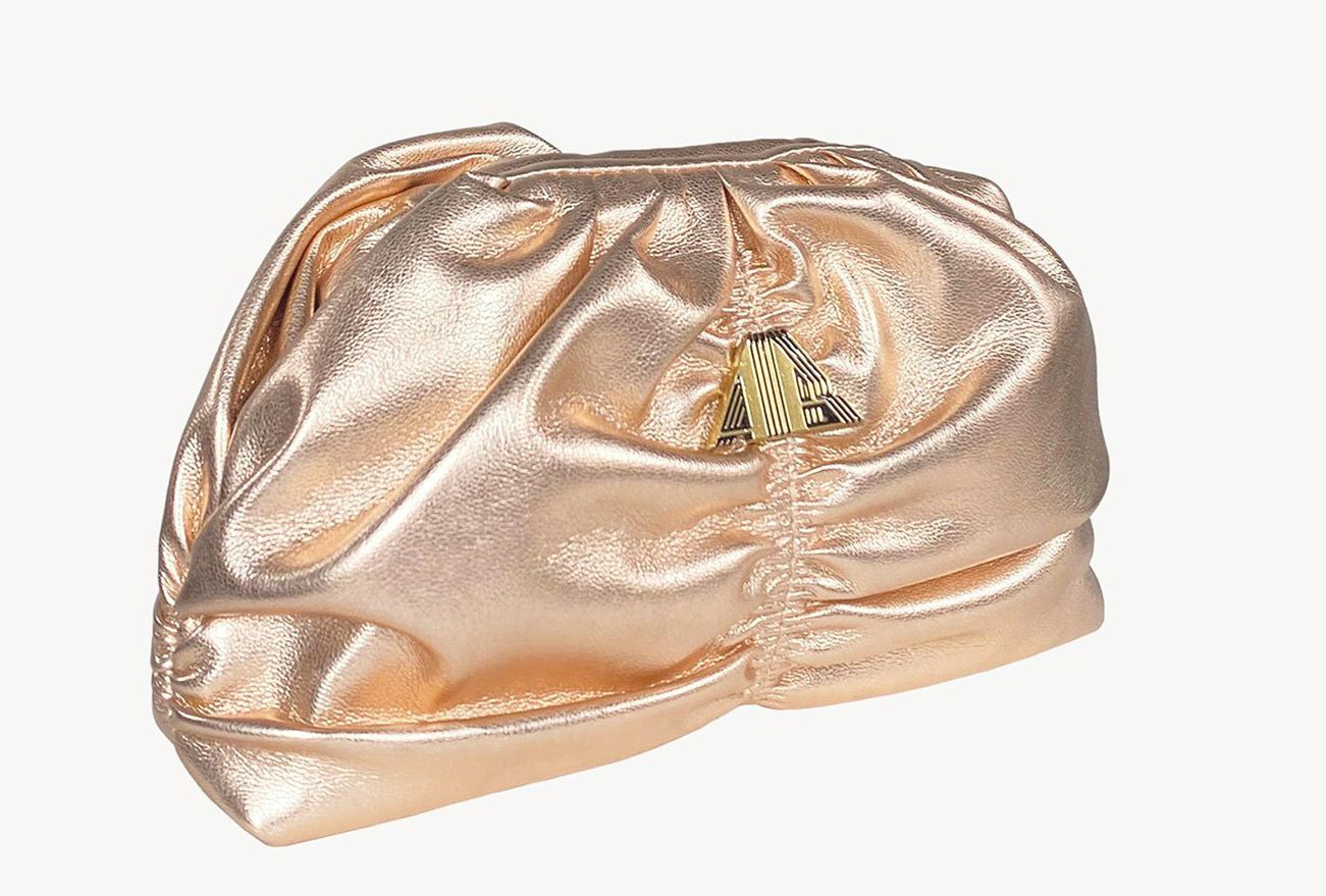 Chic Beige Shoulder Bag in Laminated Eco-Leather