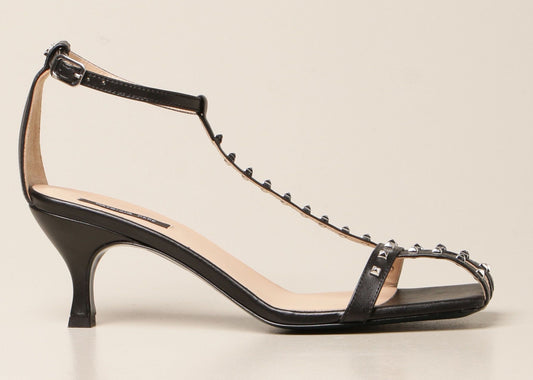 Chic Black Heeled Sandals - Italian Elegance