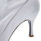 Elegant White Leather Boots with Zip Back Closure