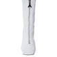 Elegant White Leather Boots with Zip Back Closure