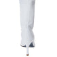 Elegant White Leather Boots with Zip Back Closure