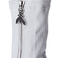 Elegant White Leather Boots with Zip Back Closure