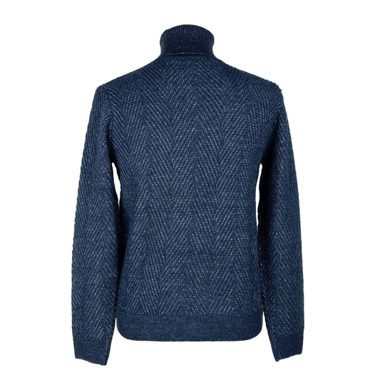 Chic Men's Turtleneck Sweater in Blue