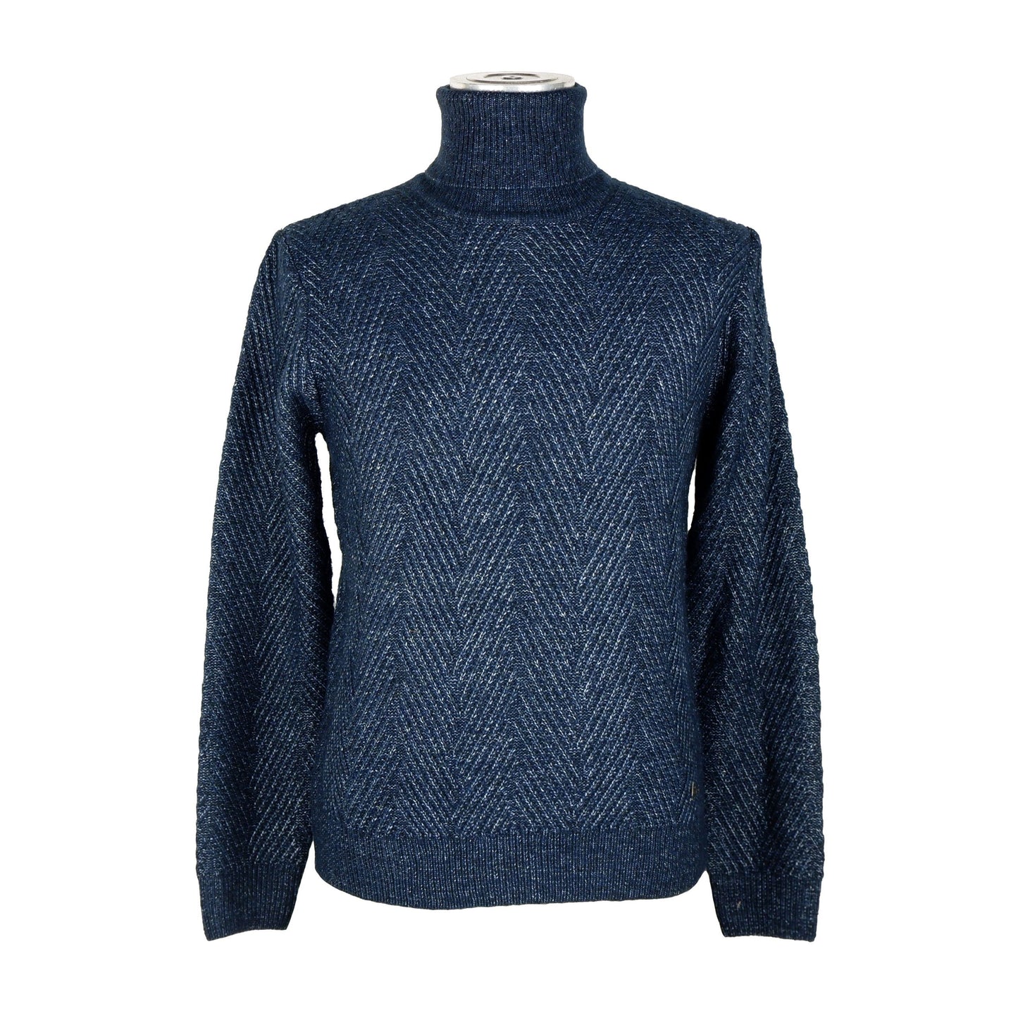 Chic Men's Turtleneck Sweater in Blue