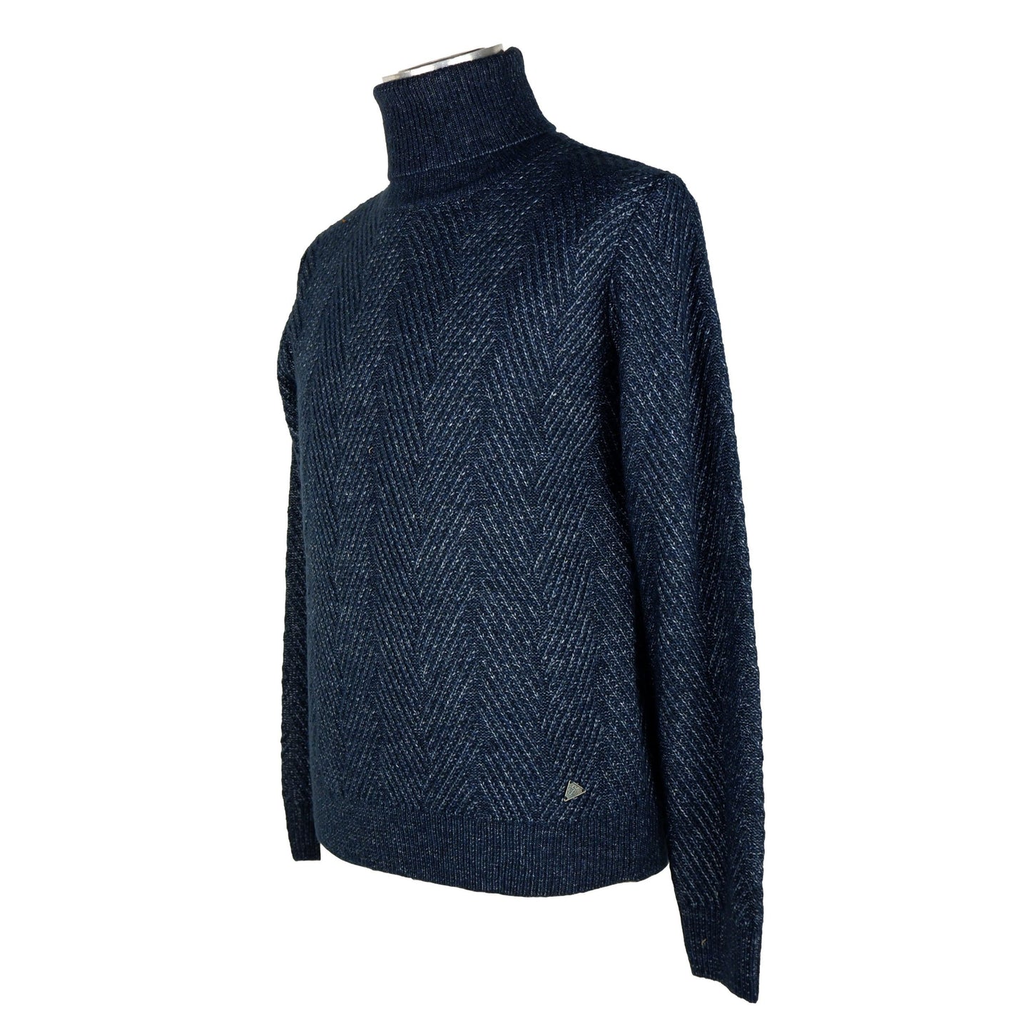 Chic Men's Turtleneck Sweater in Blue