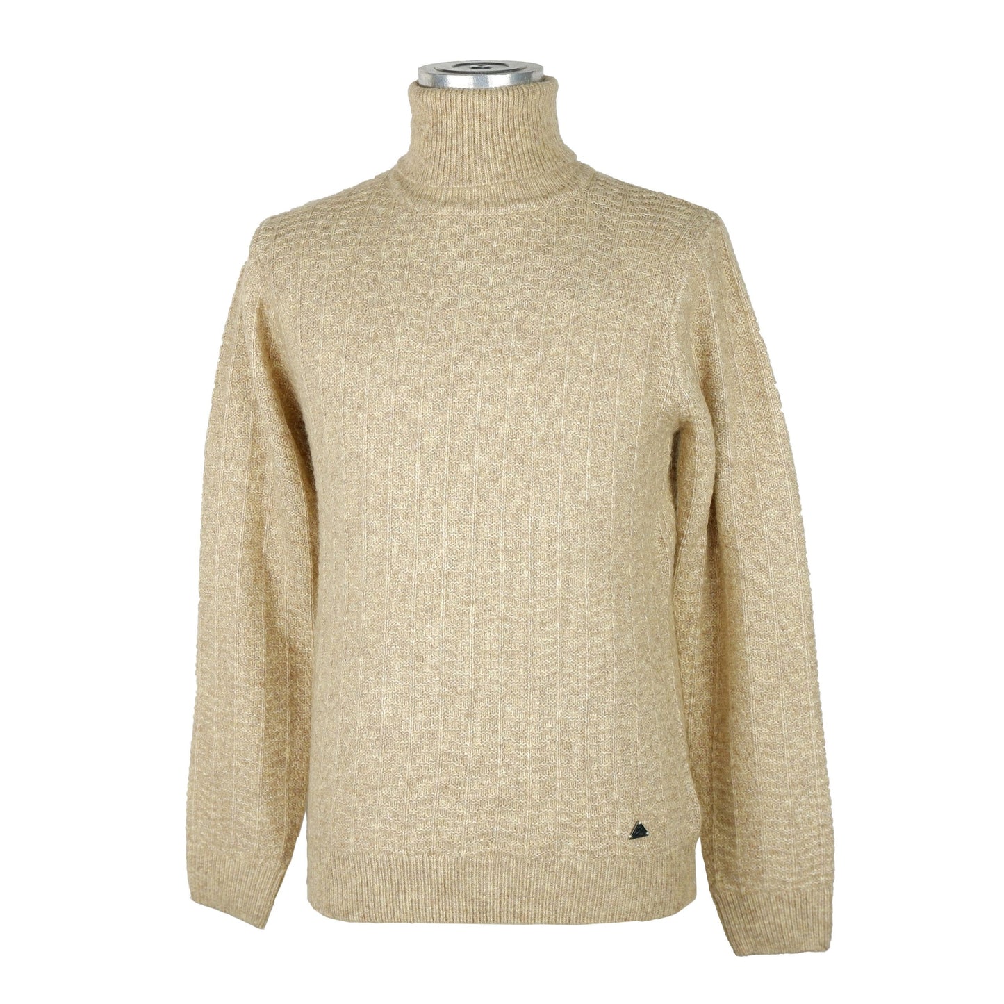 Chic Beige Turtleneck Sweater for Men