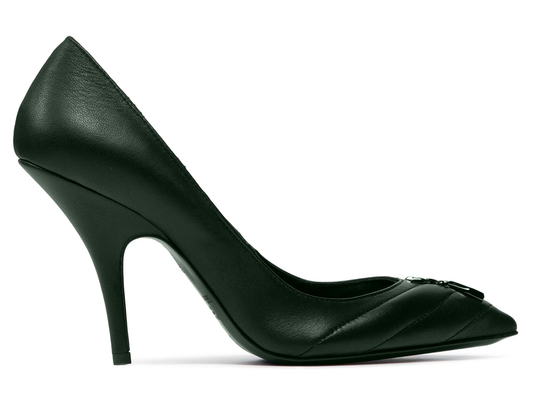 Elegant Dark Green Leather Pumps