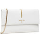Chic White Shoulder Bag with Gold Accents