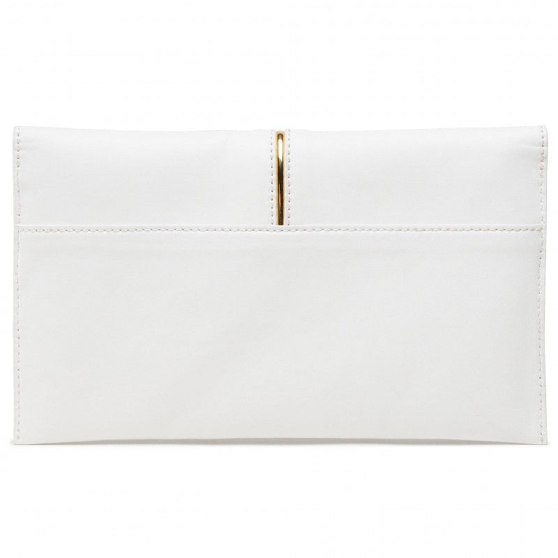 Chic White Shoulder Bag with Gold Accents