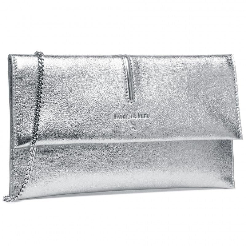 Chic Silver Leather Shoulder Bag