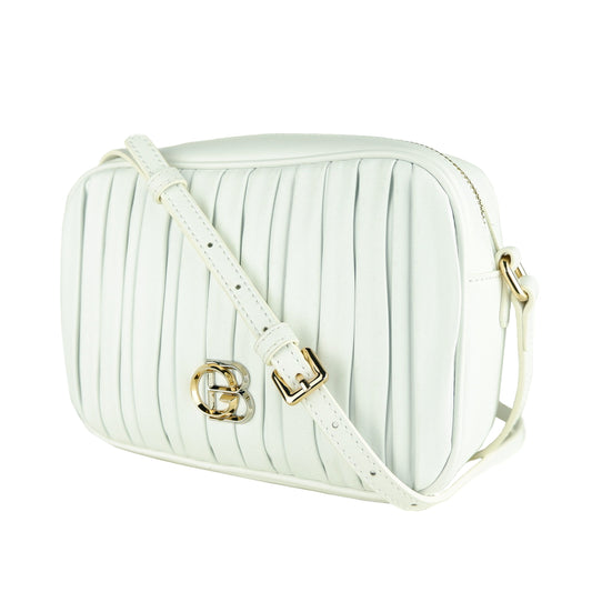 Chic White Calfskin Crossbody Bag