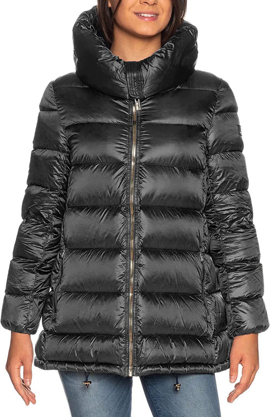 Chic High Collar Down Jacket with Hood