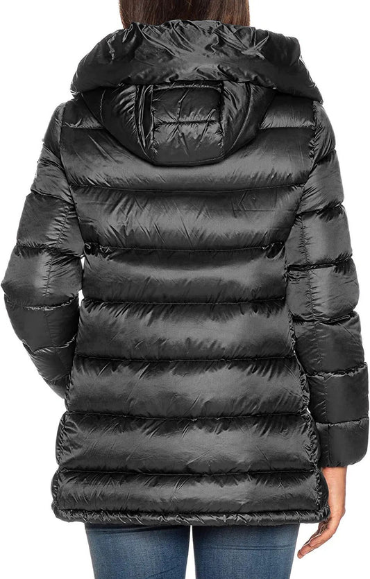 Chic High Collar Down Jacket with Hood