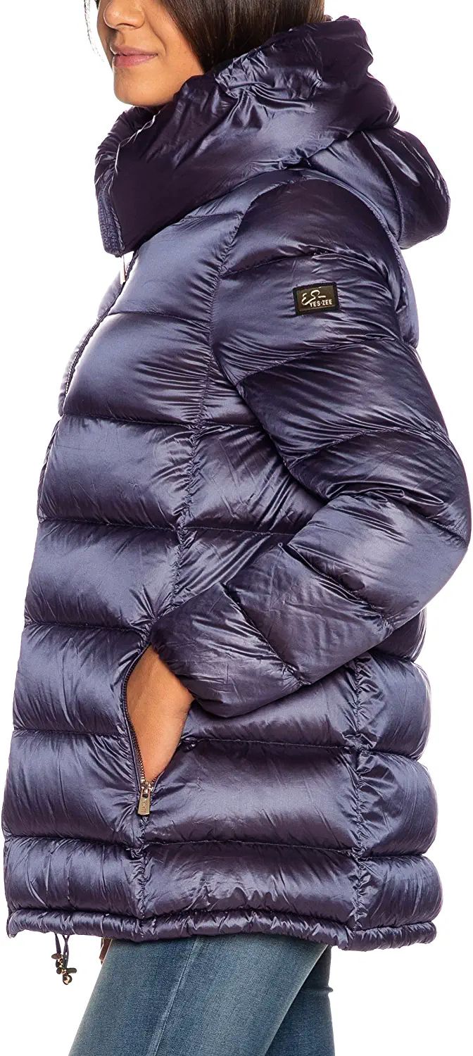 Elegant Purple Down Jacket with Hood