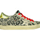 Chic Multicolor Leather Sneakers with Red Laces