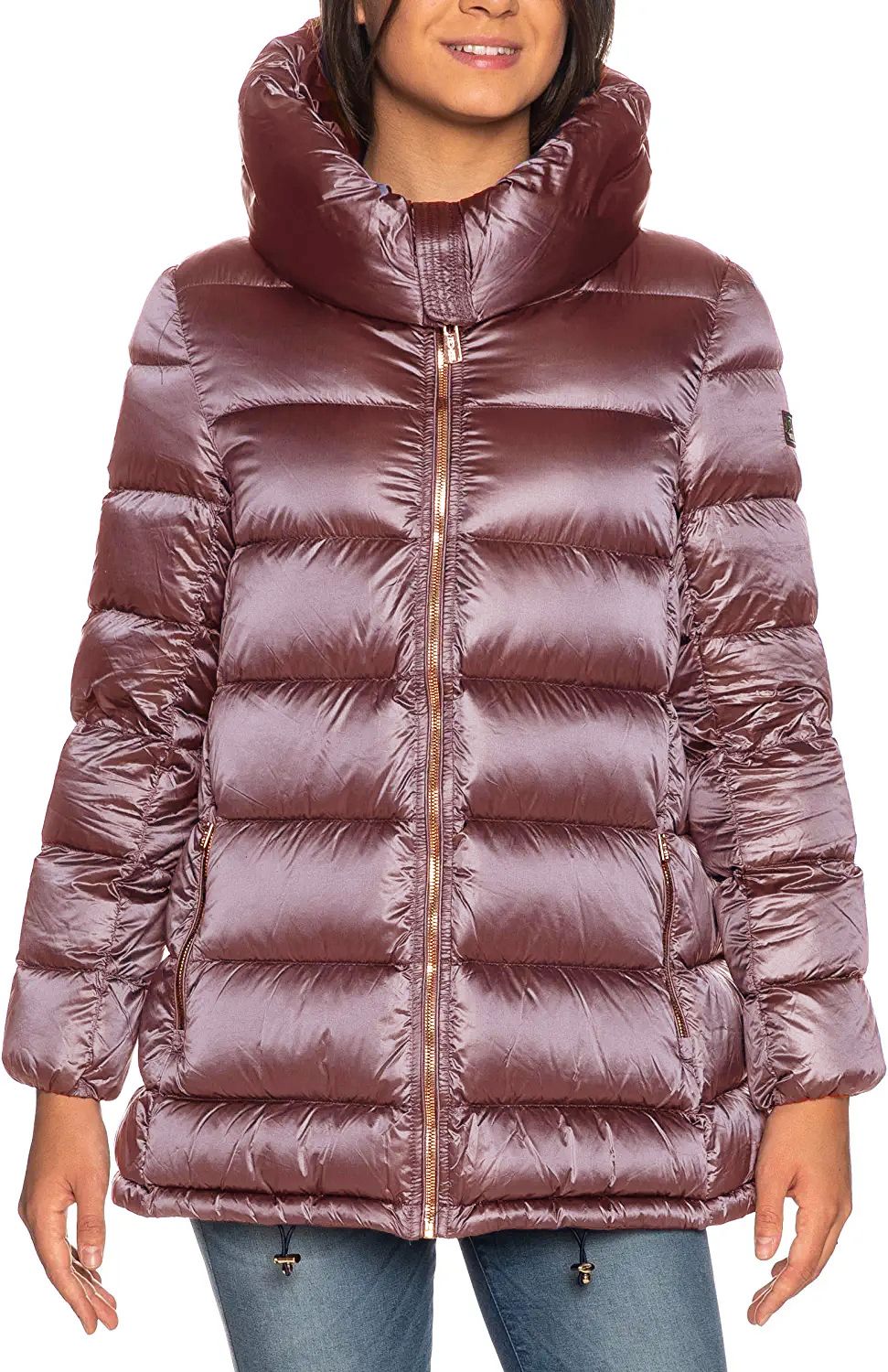 Chic Pink Down Jacket with Hood