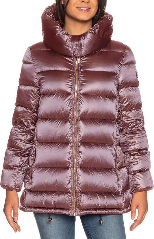 Chic Pink Down Jacket with Hood