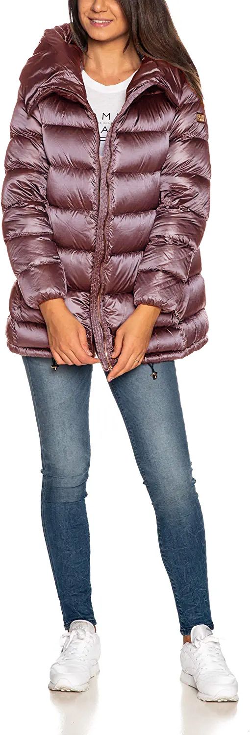 Chic Pink Down Jacket with Hood