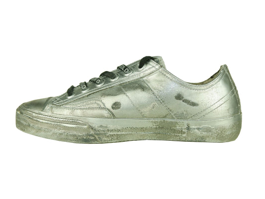 Silver Italian Leather Sneakers