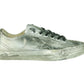Silver Italian Leather Sneakers
