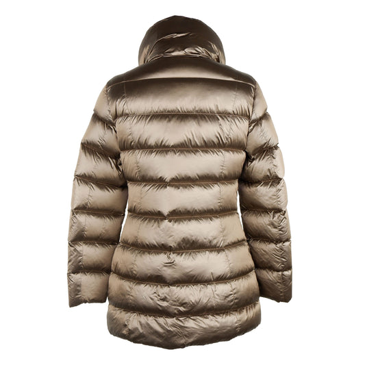 Elegant High Collar Down Jacket in Brown