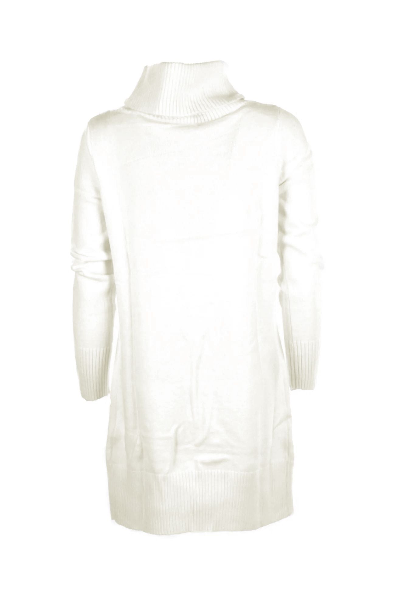 Chic Turtleneck Knit Dress in White