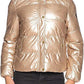Beige Nylon Down Jacket with Removable Hood
