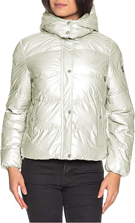 Chic White Down Jacket with Removable Hood