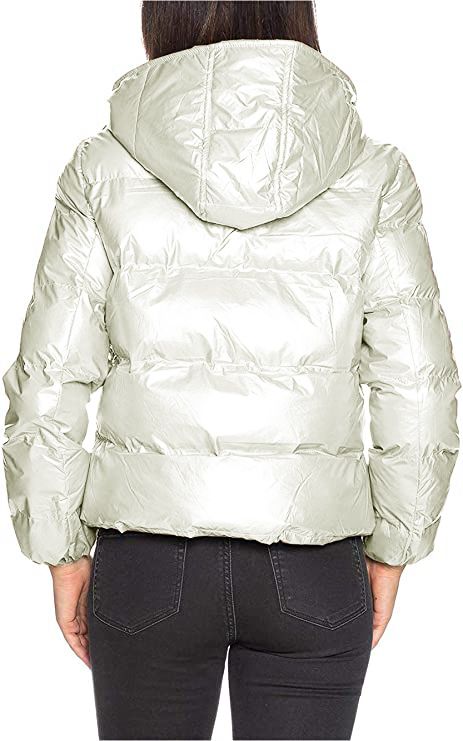 Chic White Down Jacket with Removable Hood