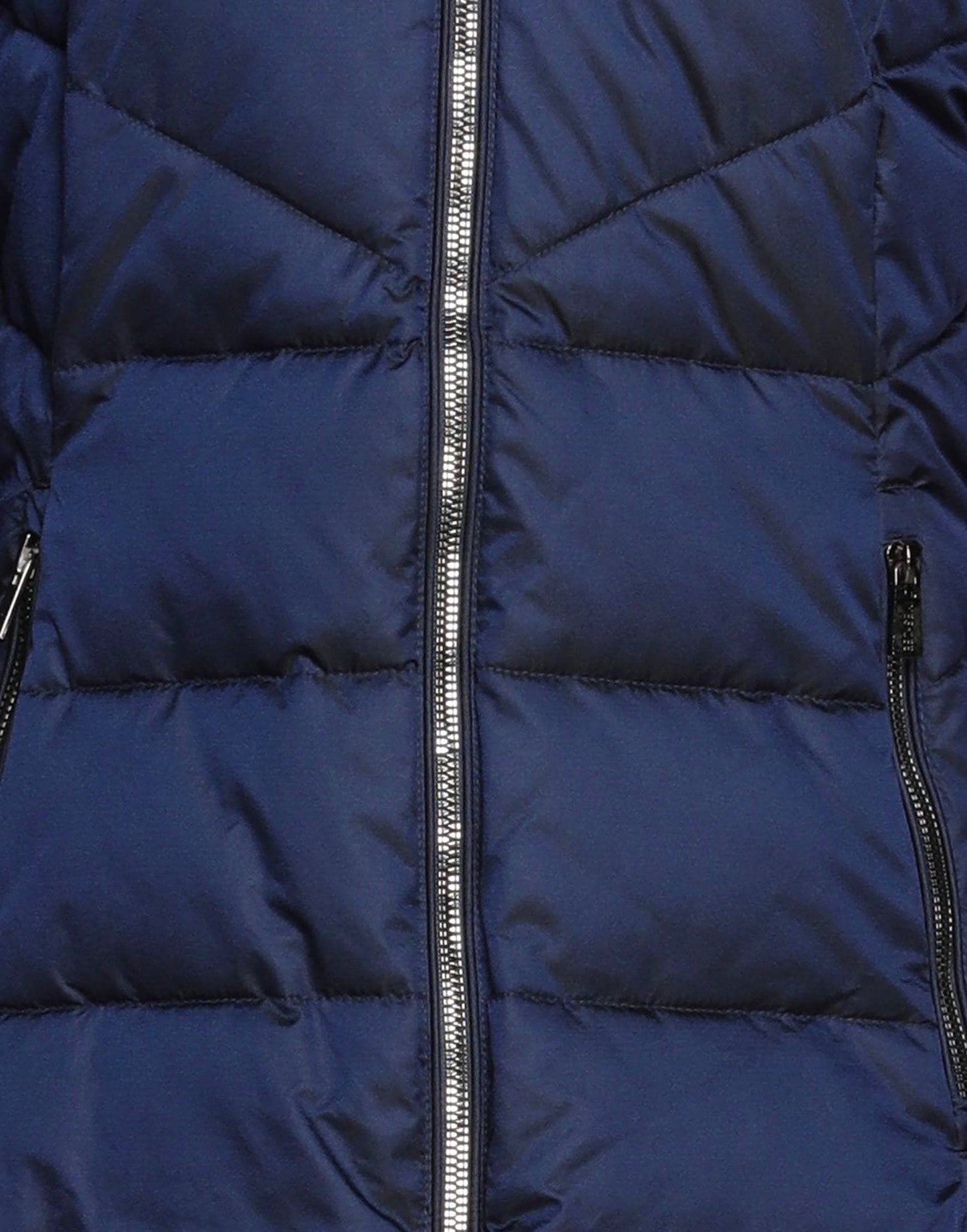 Elegant Blue Down Jacket with Dual Hood