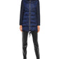 Elegant Blue Down Jacket with Dual Hood