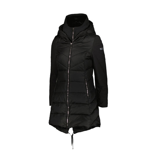 Chic Polyamide Down Jacket with Fur Hood