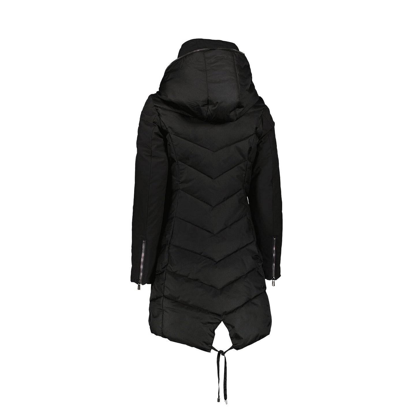 Chic Polyamide Down Jacket with Fur Hood