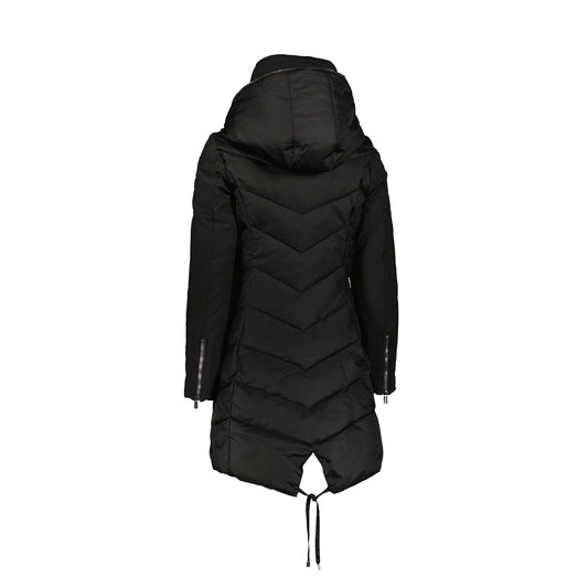 Chic Polyamide Down Jacket with Fur Hood