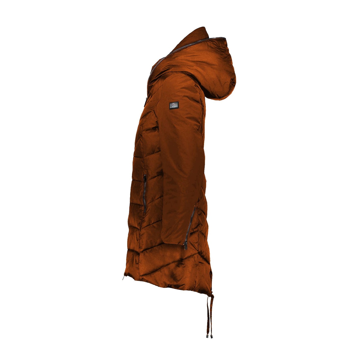 Chic Orange Down Jacket with Fur-Trimmed Hood