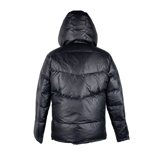 Sleek Black Jacket with Removable Hood