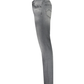 Sleek Gray Slim-Fit Designer Jeans with Silver Buttons