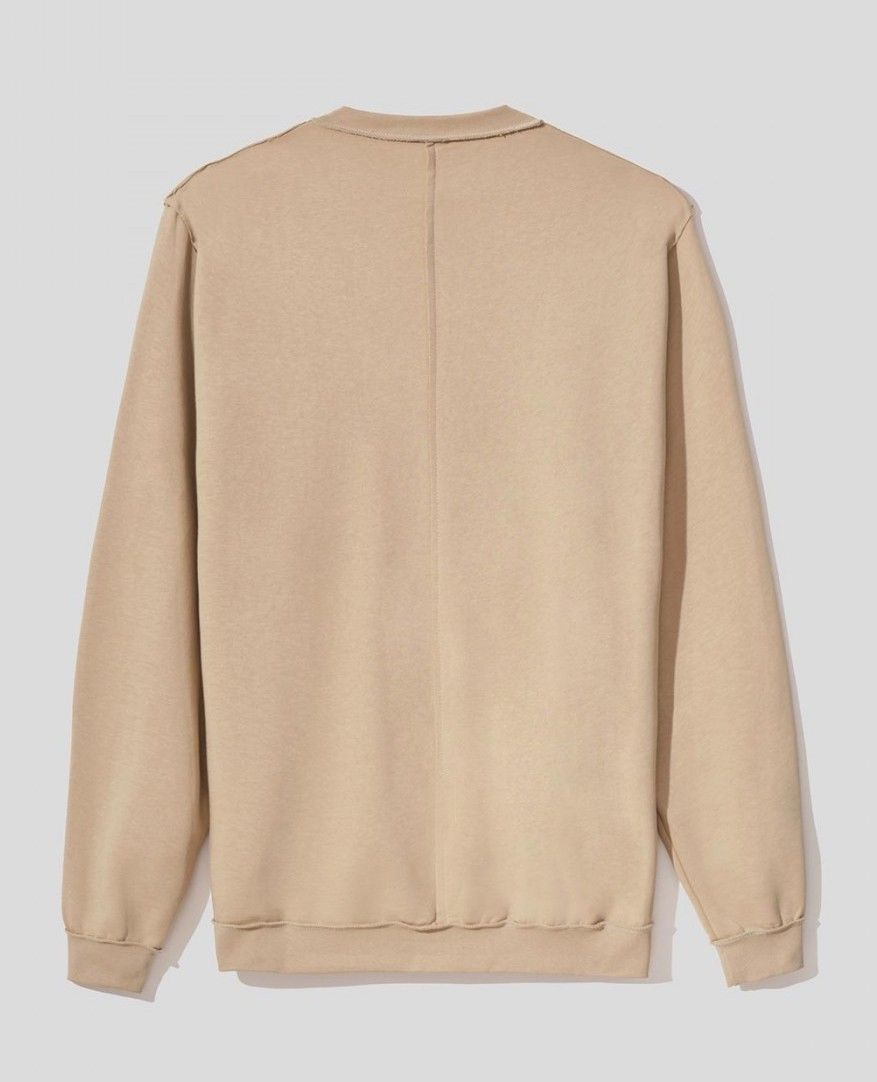 Beige Cotton Logo Sweater - Italian Crafted