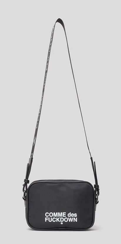 Sleek Black Crossbody Bag with Logo Detail