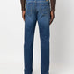 Blue Slim Fit Jeans with Yellow Stitch Detail