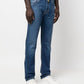 Blue Slim Fit Jeans with Yellow Stitch Detail