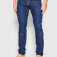 Elegant Dark Blue Slim-Fit Designer Jeans