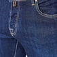 Elegant Dark Blue Slim-Fit Designer Jeans